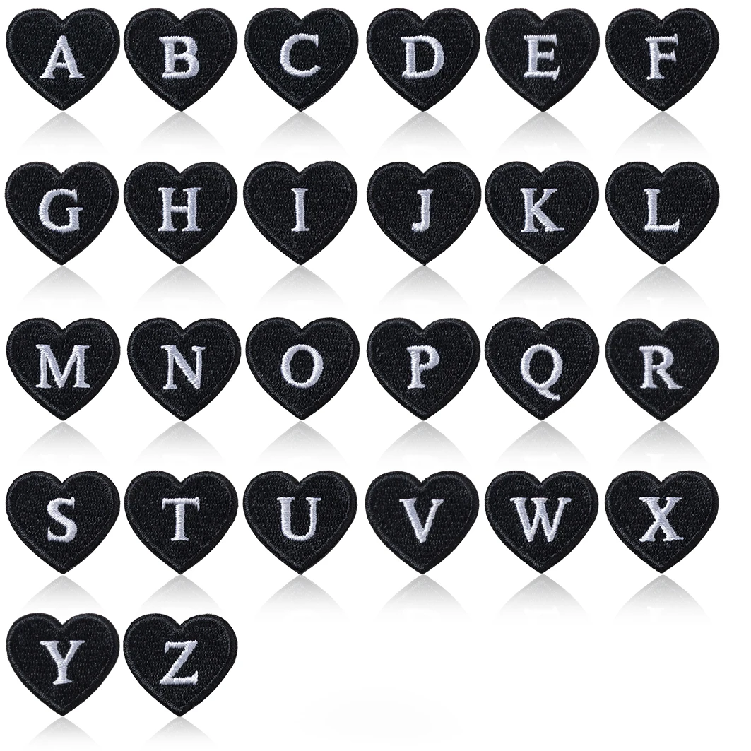 Parche bordado corazón con letras coloridas estilo inglés para coser - imagen 3