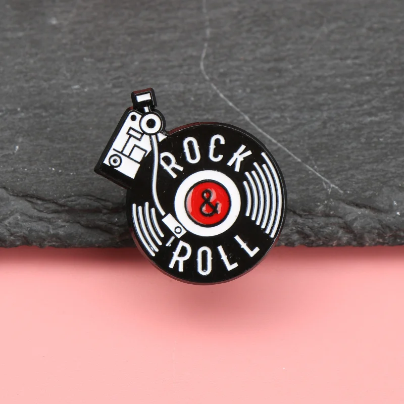 Broche insignia disco vinilo retro colores para bolso