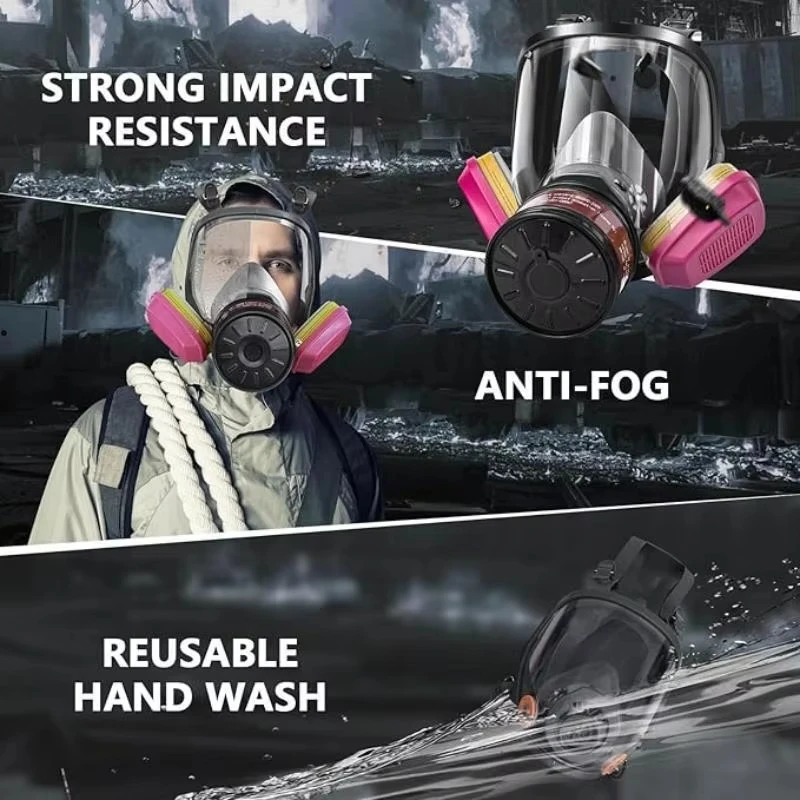 Máscara de gas nuclear y química, cara completa, carbón activado - imagen 4