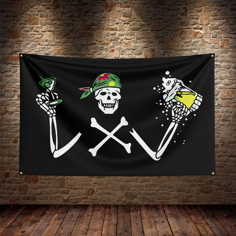 Bandera de cerveza calavera para decoración rústica - imagen 5