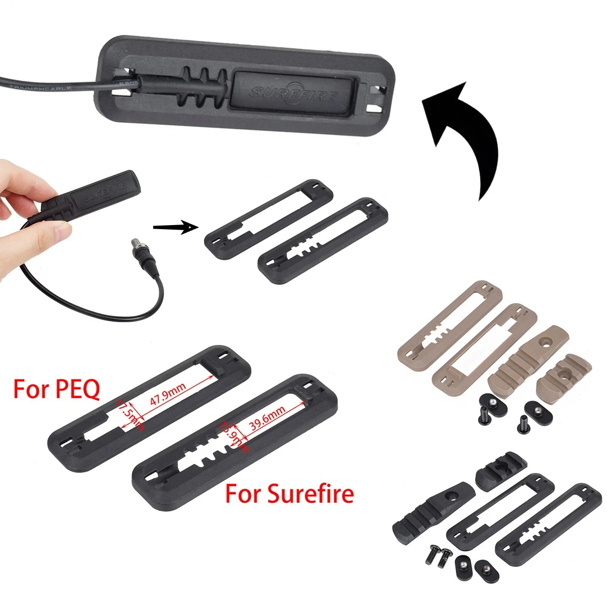SureFire soporte táctico interruptor Scout con riel MOE para linterna