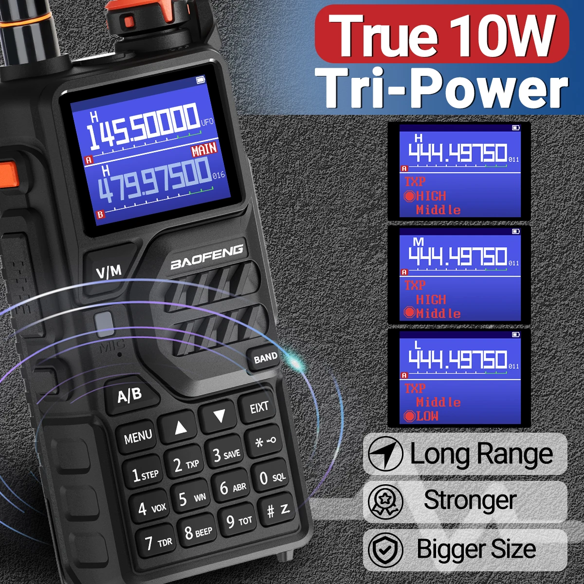 Baofeng UV-5R walkie talkie táctico banda aérea AM/FM Type-C - imagen 2