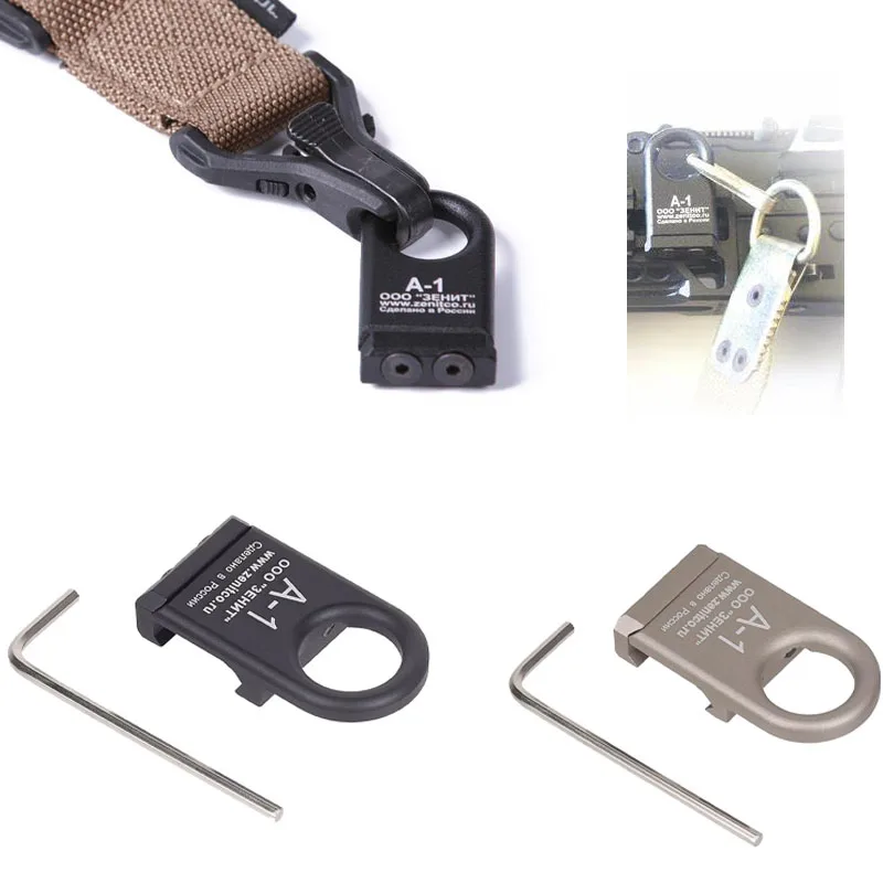 Vista frontal del montaje QD sobre riel Picatinny