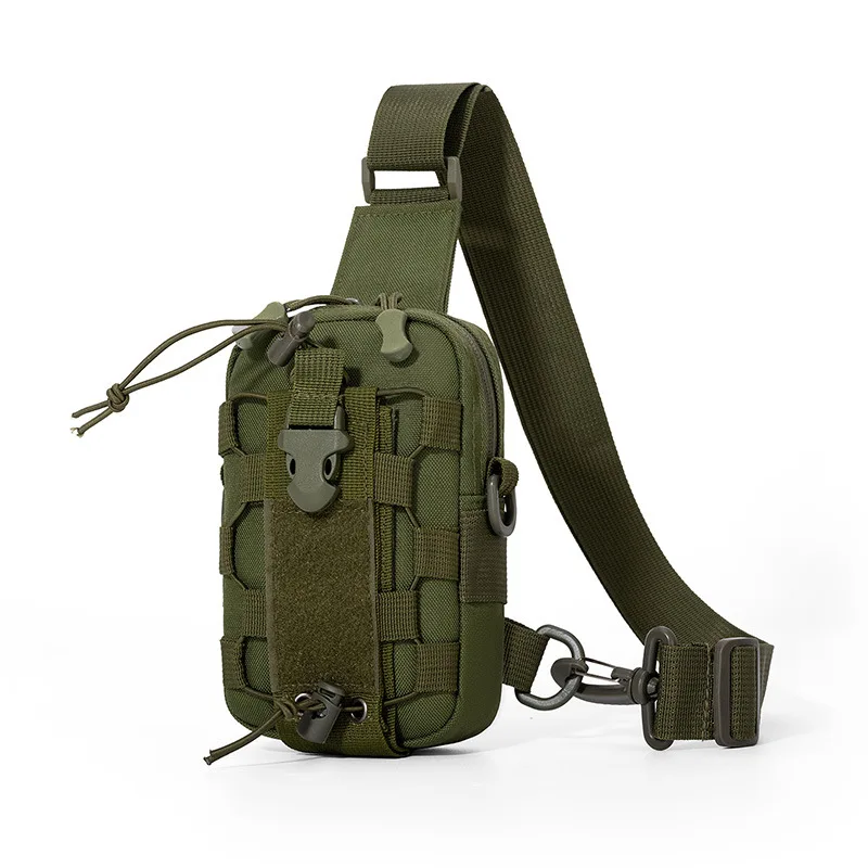 Bolsa de pecho táctica MOLLE con porta botella para senderismo