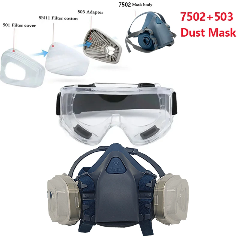 3M 7502 Mascarilla Antipolvo Silicona Filtro Partículas - imagen 4