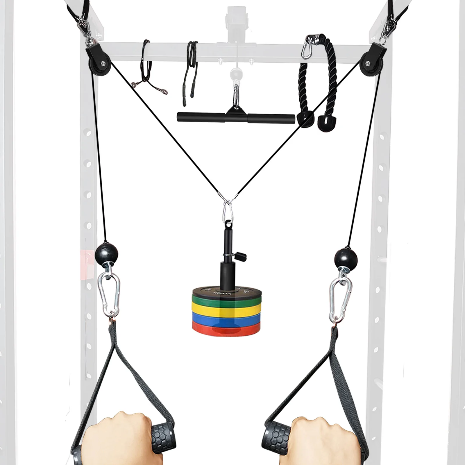 Entrenador de poleas fitness DIY para bíceps y tríceps, kit de ejercicio en casa - imagen 2