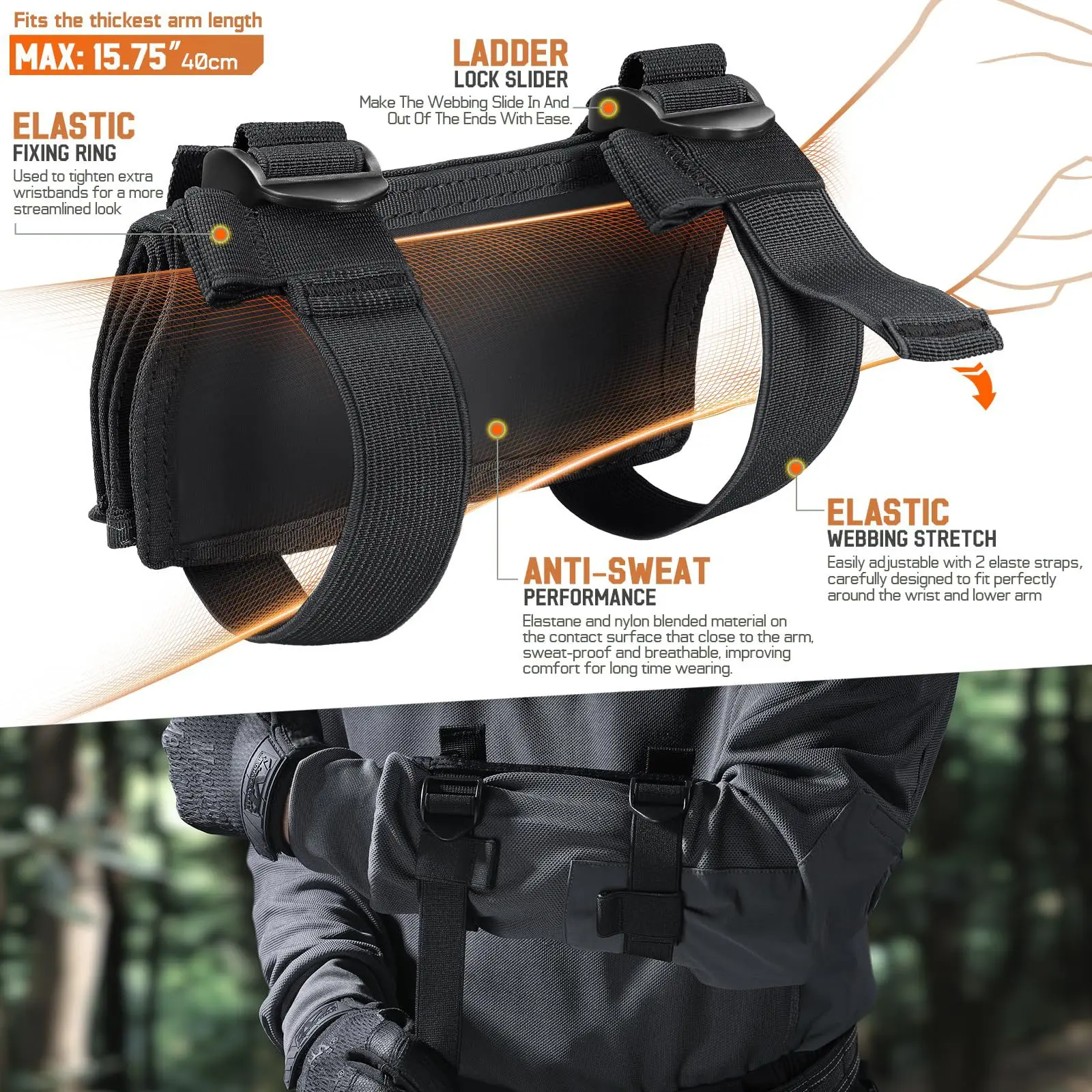 Portatarjetas táctico ajustable para brazalete QB outdoor