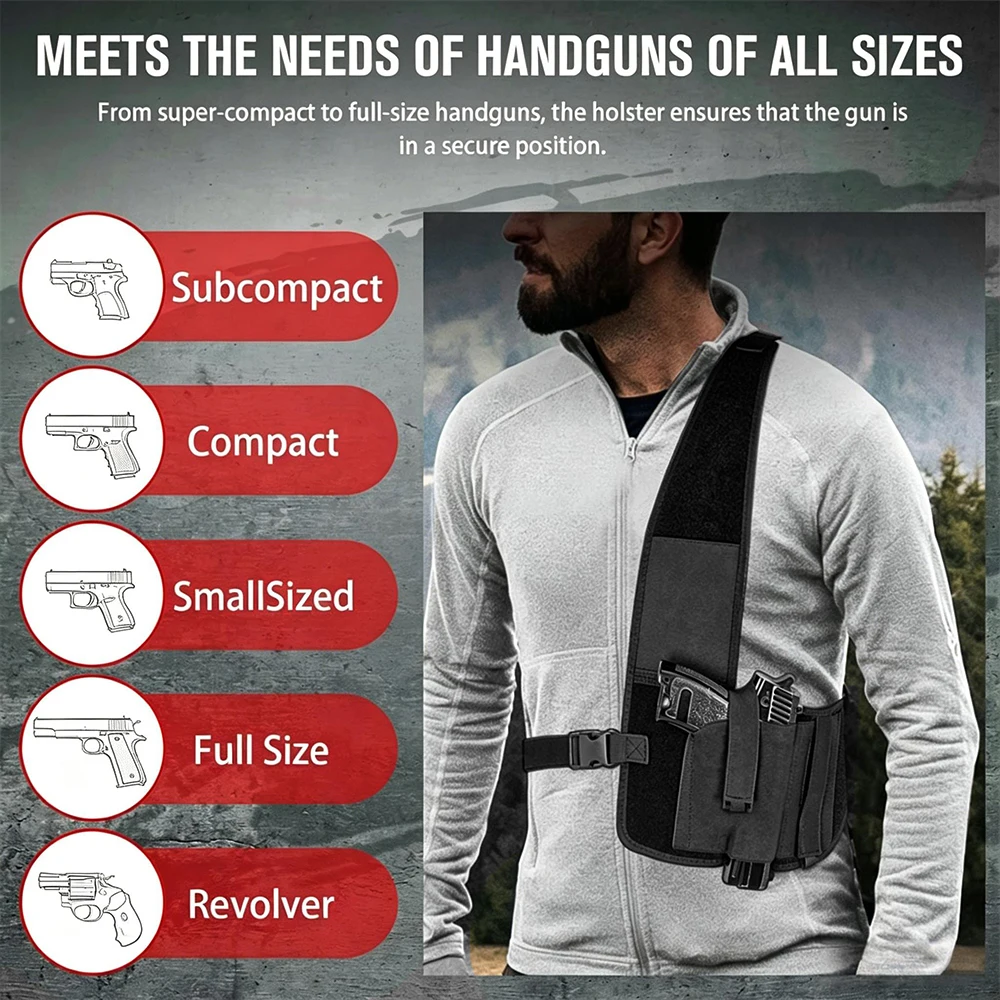 Funda táctica oculta ajustable para pistola de hombro y pecho - imagen 5