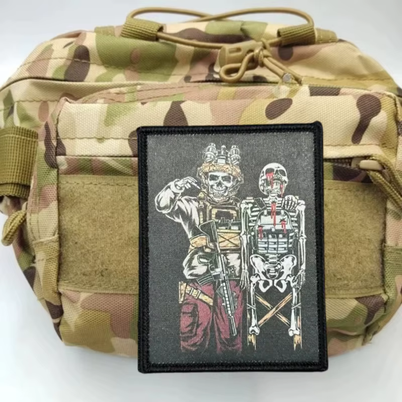 Parches tácticos de esqueletos militares con velcro para mochilas - imagen 4