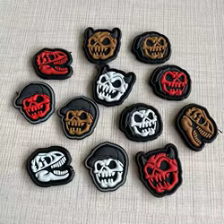 Parche táctico skull calavera PVC adhesivo MOLLE para mochila