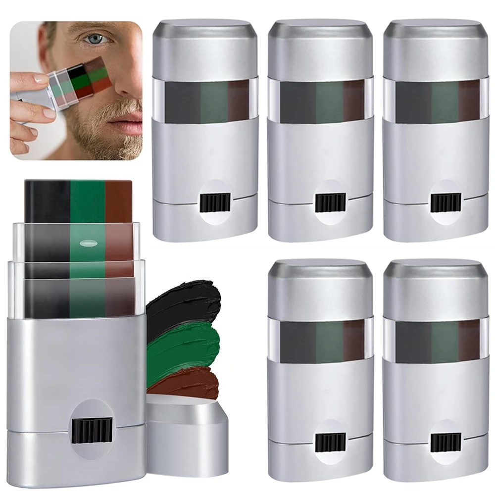Pintura facial de camuflaje 3 colores en formato compacto