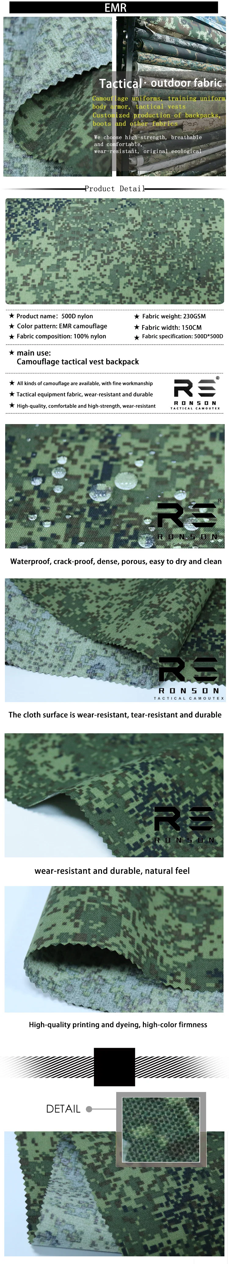 Tejido 500D Nylon Cordura camuflaje EMR