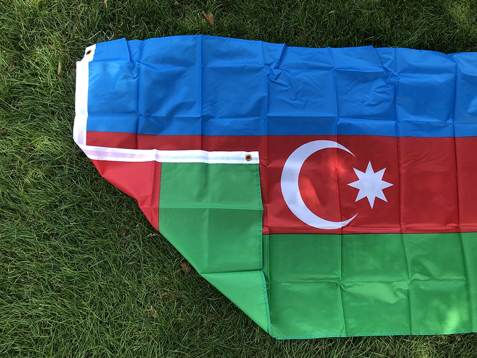 Bandera nacional de Azerbaiyán colgante para desfile y hogar - imagen 3