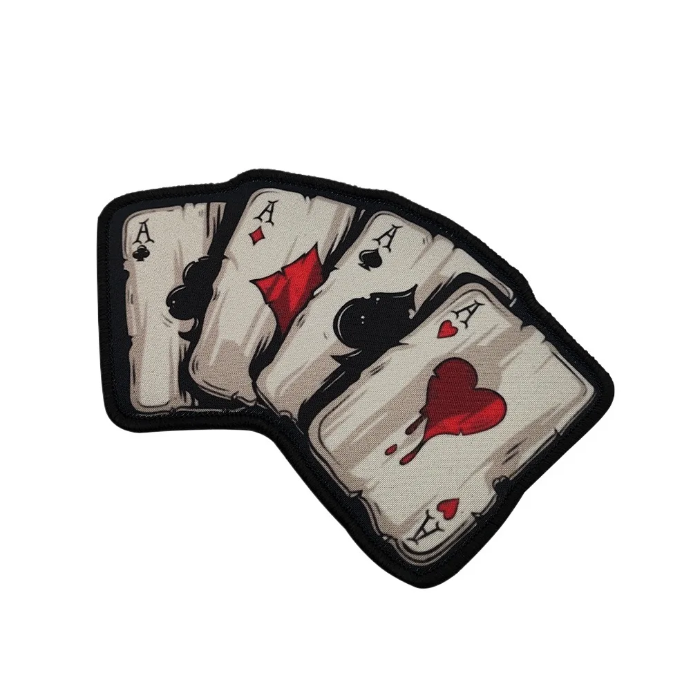 Parche táctico tejido As de póker vintage oscuro para MOLLE - imagen 4