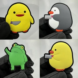 Beastie Parche táctico PVC pato amarillo con cuchillo para mochila