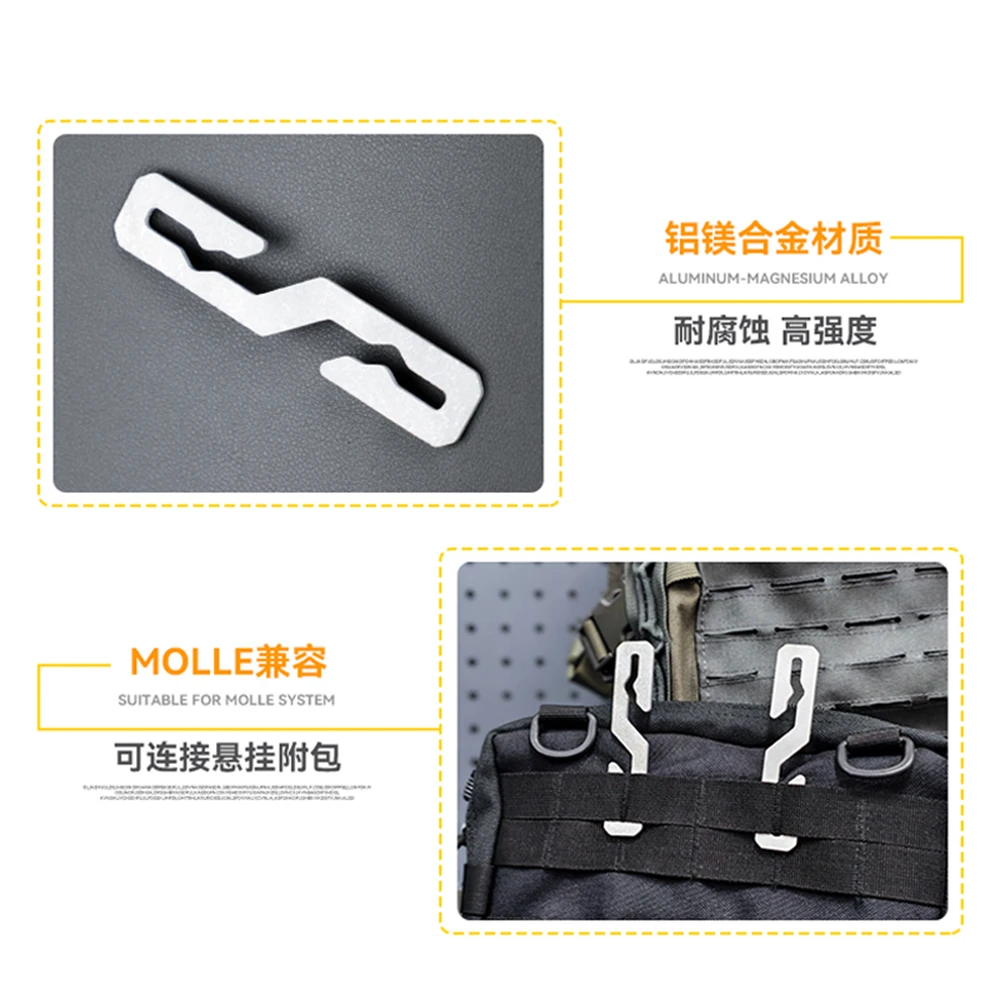 Ganchos tácticos de metal MOLLE para mochila Airsoft y senderismo - imagen 2