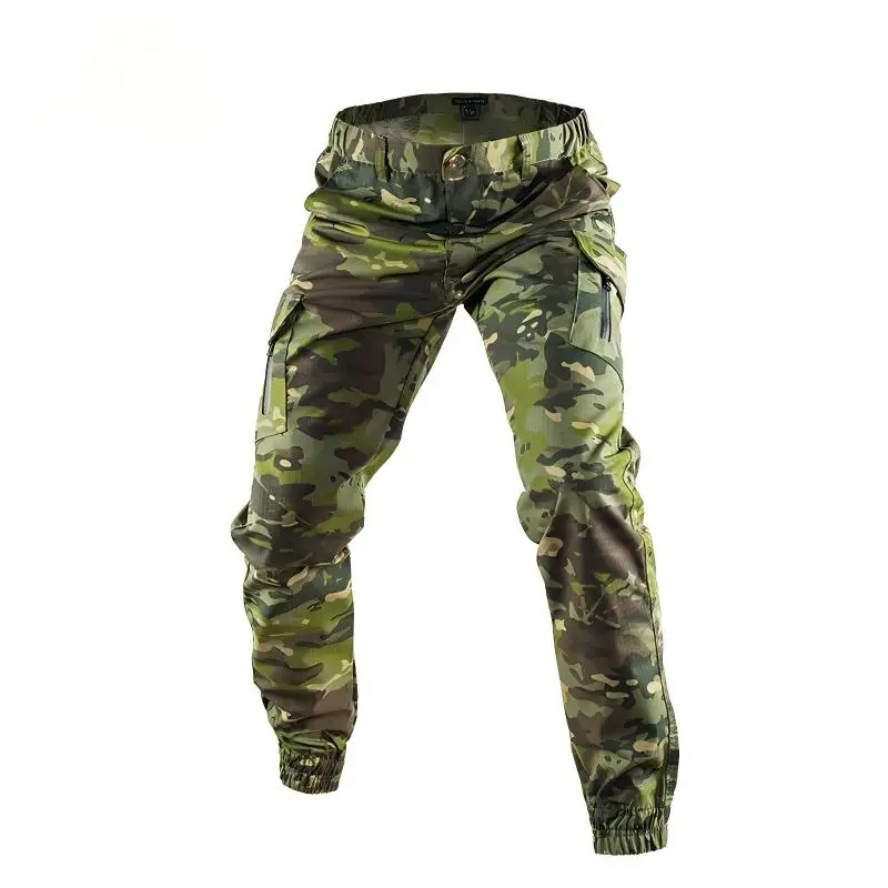 Pantalones tácticos verdes con múltiples bolsillos para aire libre - imagen 2