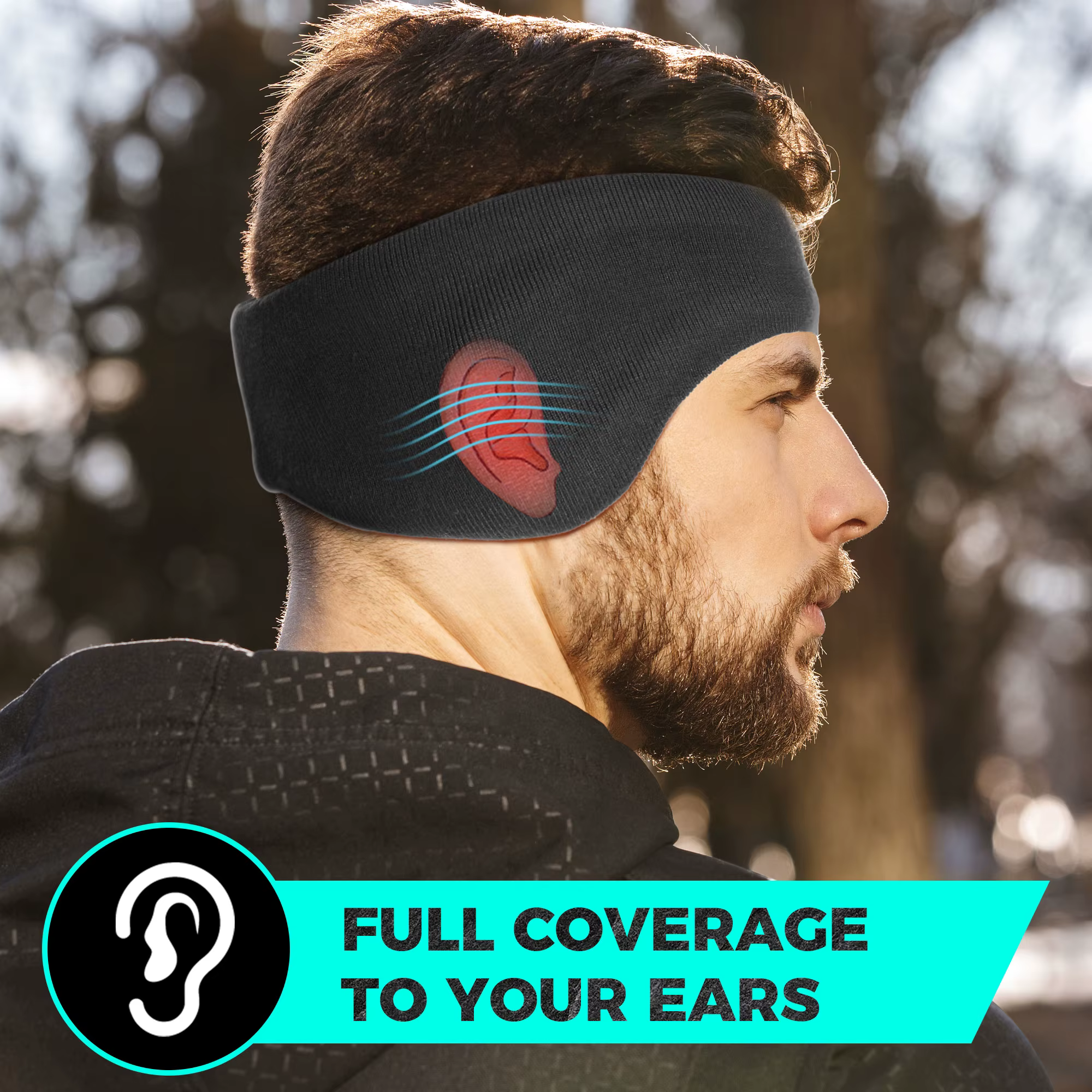 Diadema térmica antiviento doble capa – Tubular running outdoor Deportes - imagen 5