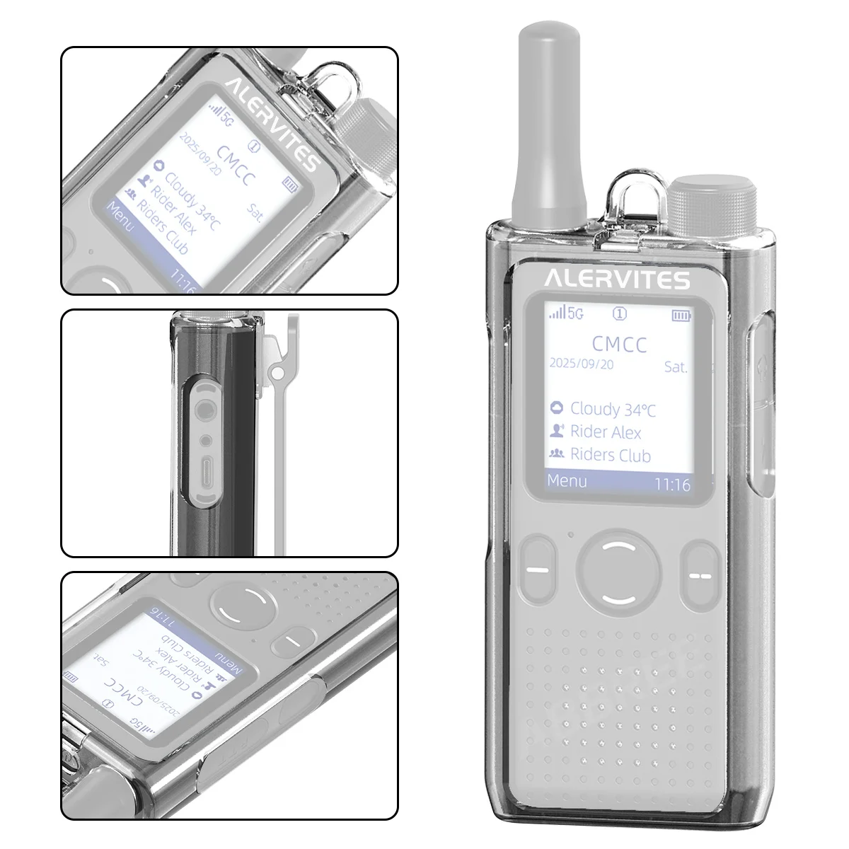 Funda protectora TPU transparente para walkie talkie ABBREE 5R - imagen 5