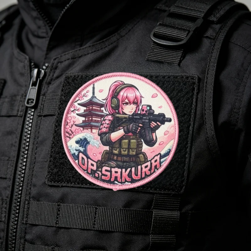 Parche táctico anime chica con velcro para mochila y uniforme - imagen 5