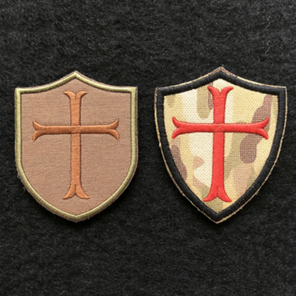 Parche táctico bordado cruz templaria, insignia militar para chaquetas - imagen 2