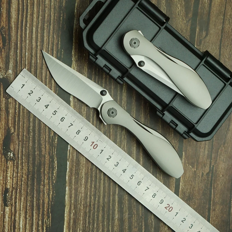 Cuchillo plegable mango titanio M390 EDC para camping al aire libre - imagen 4