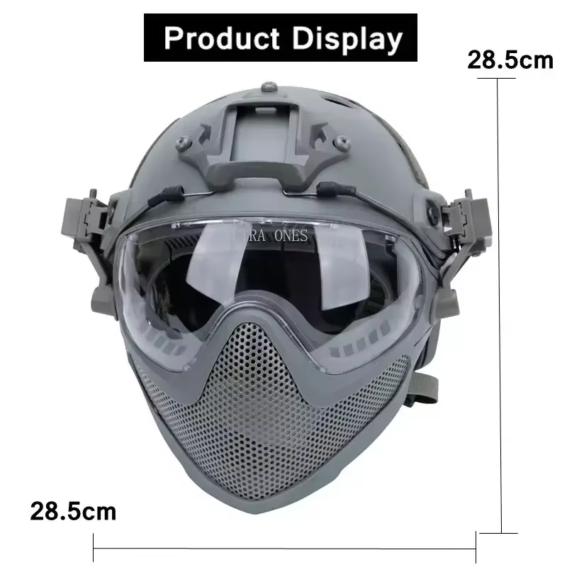 Casco Airsoft táctico con máscara y gafas protección facial completa - imagen 3