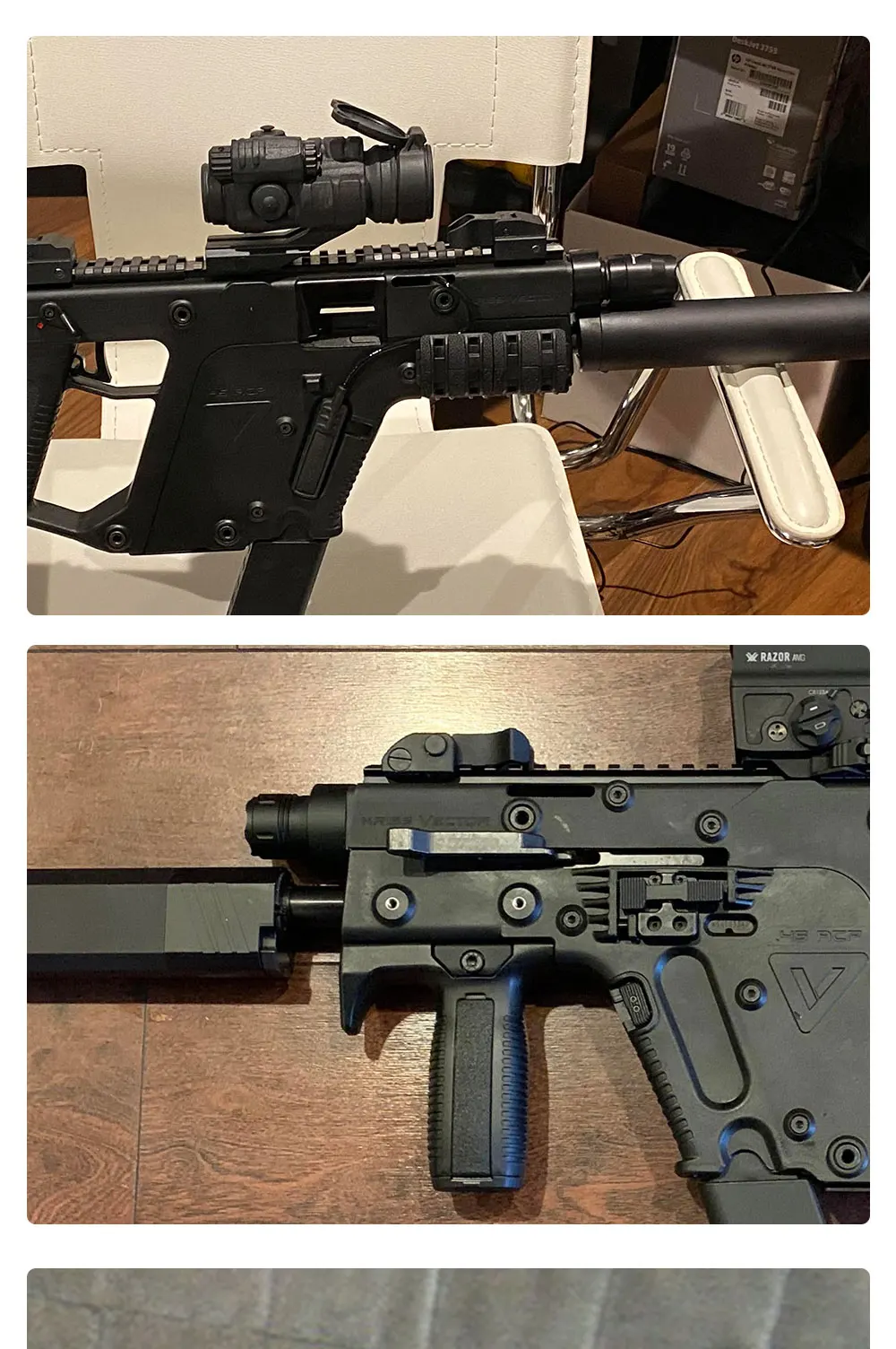 Detalle del conjunto de iluminación tipo arma