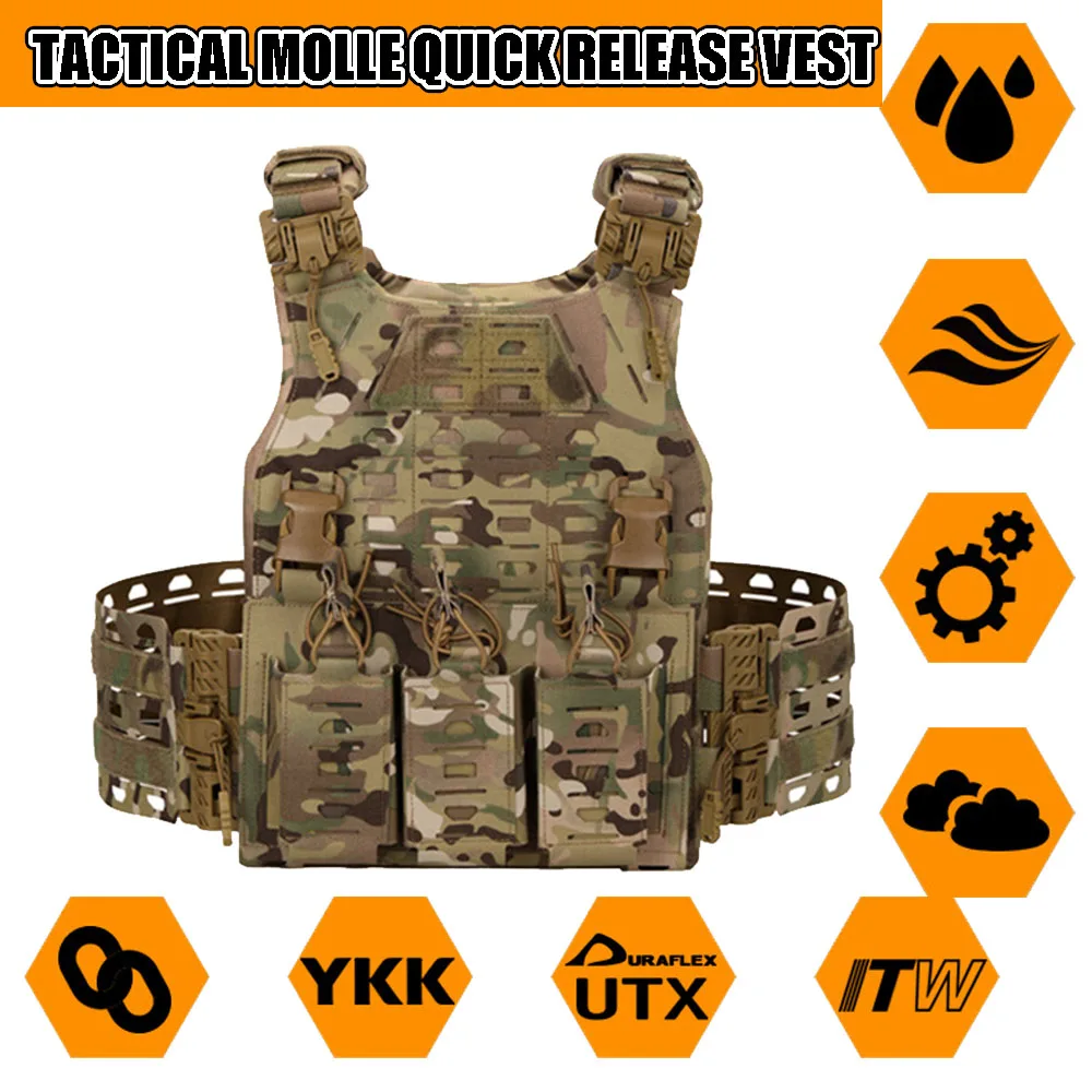 Chaleco táctico modular MOLLE Airsoft de asalto liberación rápida - imagen 2