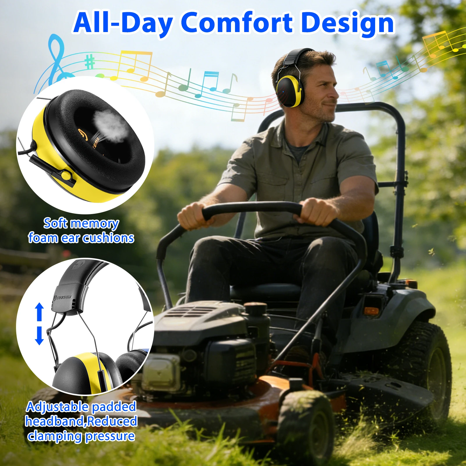 Protectores auditivos Bluetooth para jardinería, construcción y taller - imagen 2