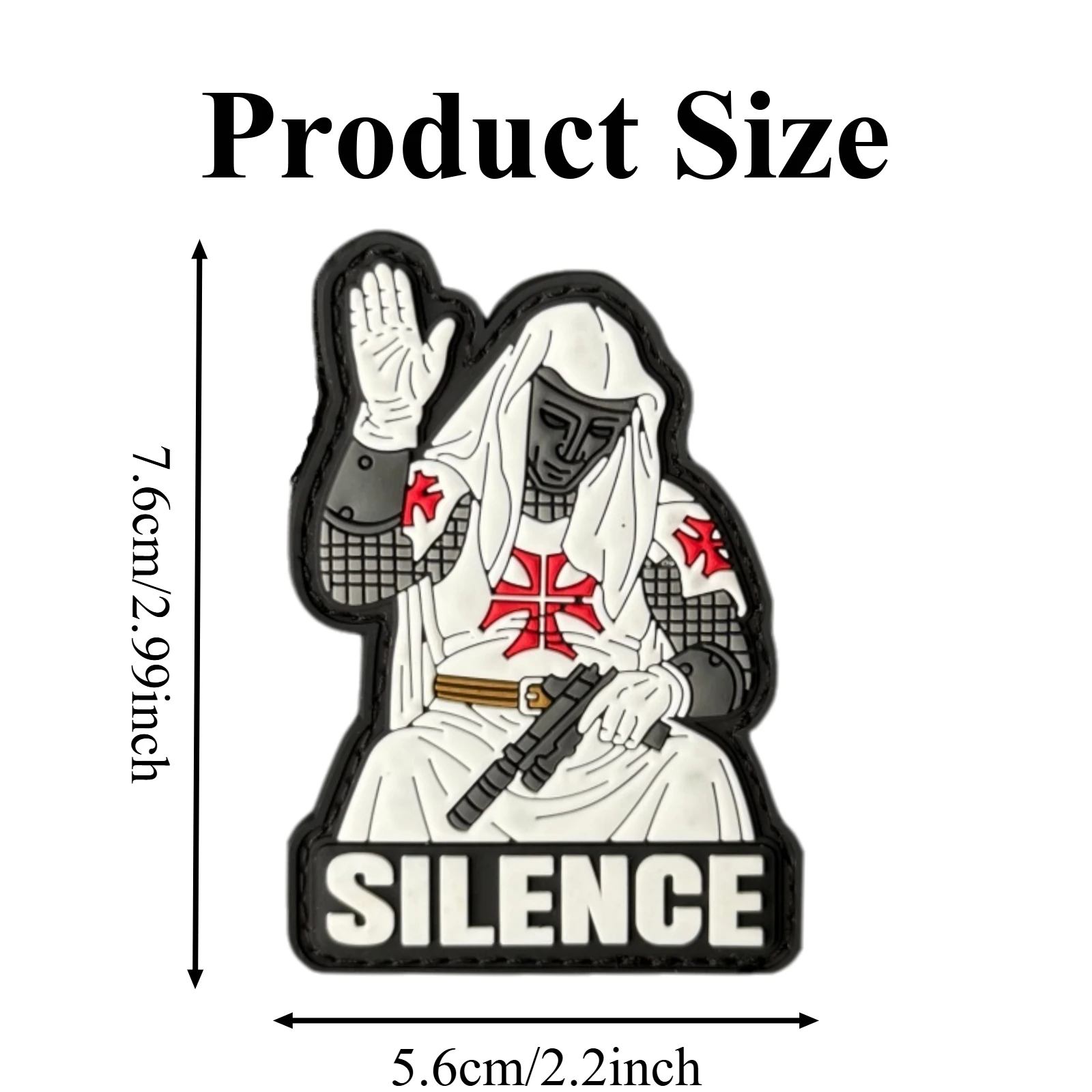 Parche táctico PVC Silence Caballero Templario con velcro