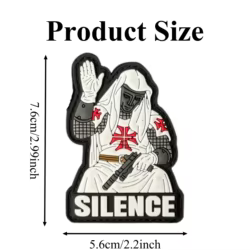 Parche táctico PVC Silence Caballero Templario con velcro