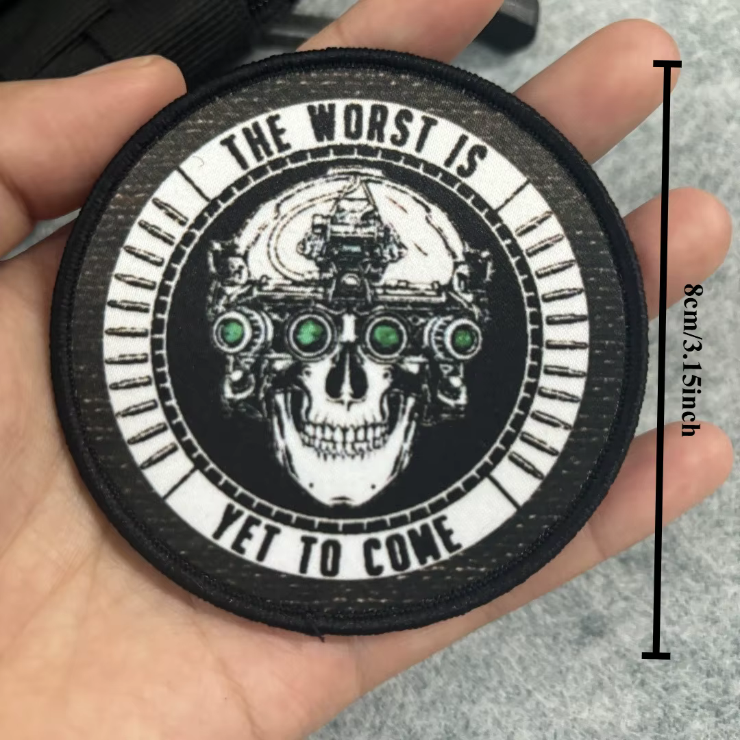 Parche calavera mecánica - Insignia táctica nocturna para mochila - imagen 2