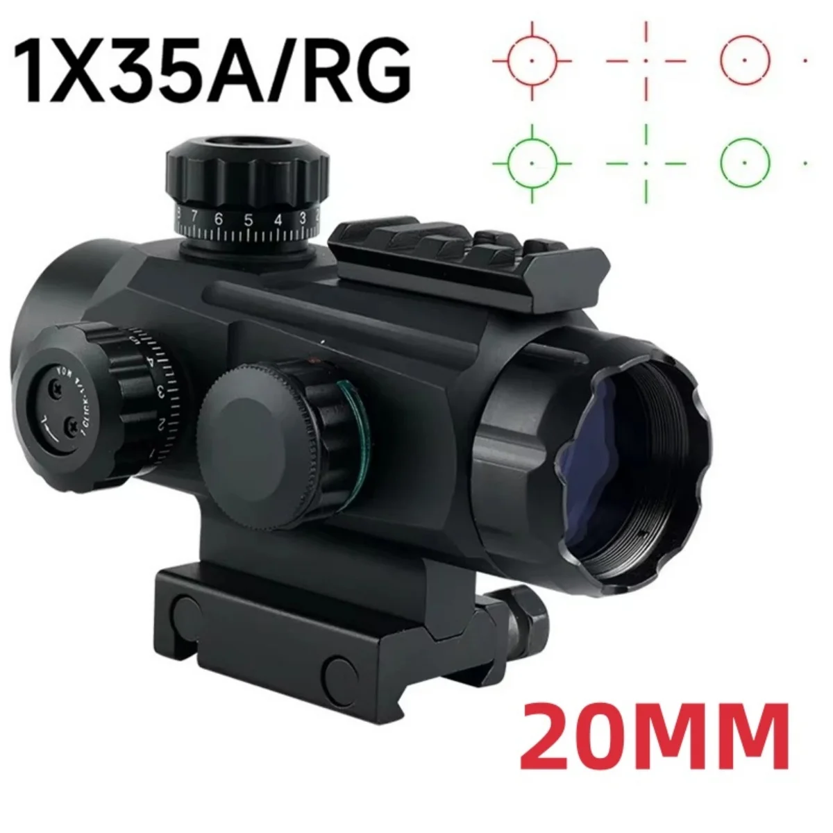 Mira Telescópica Táctica 1x35A Punto Rojo/Verde – Picatinny 20mm - imagen 5