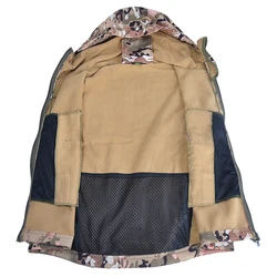 Chaqueta táctica hombre impermeable forro polar con capucha multibolsillos
