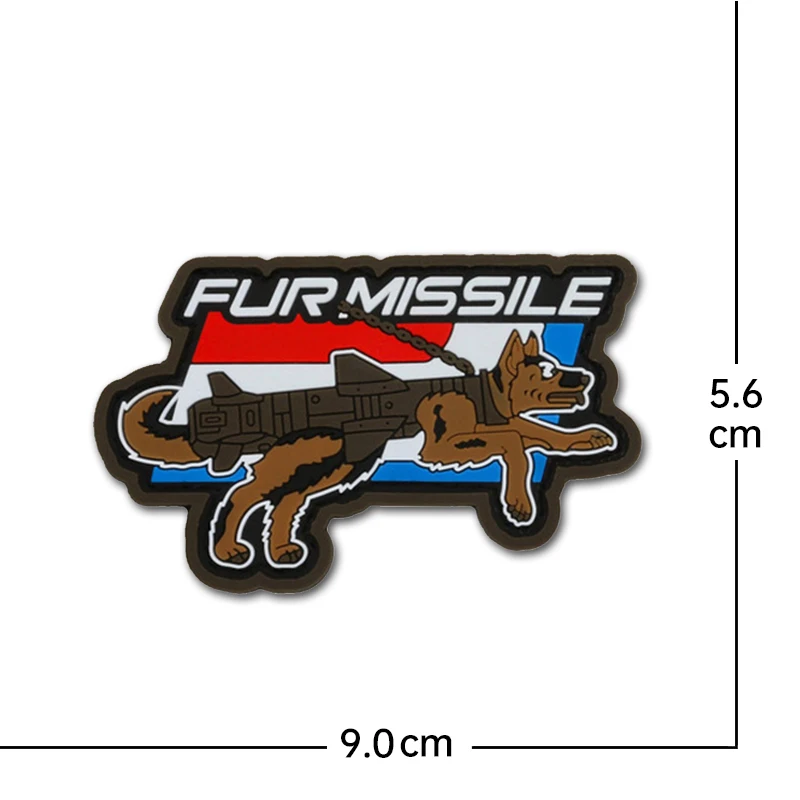 Parche táctico militar PVC – Perro con rifle de combate