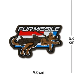 Parche táctico militar PVC – Perro con rifle de combate