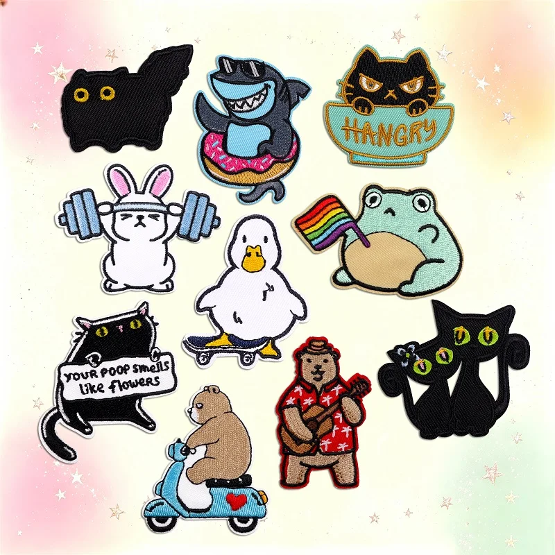 Set de parches termoadhesivos con motivos animales bordados