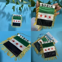 Bandera siria para ventana de coche, poliéster, doble cara