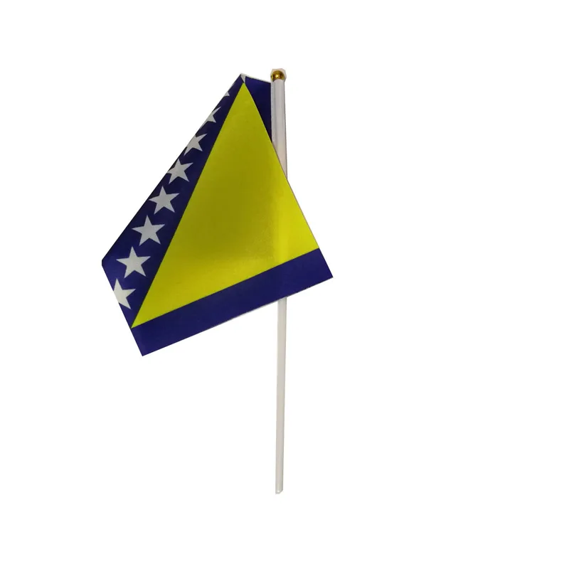 Bandera Bosnia y Herzegovina 14x21cm – Ondeada a mano – Resistente - imagen 2