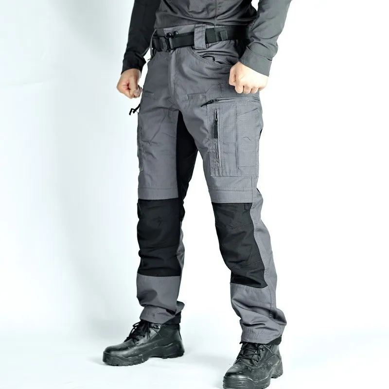 Pantalones tácticos cargo rectos resistentes al desgaste para hombre