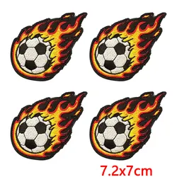 Parches termoadhesivos calavera balón de fútbol bordados para ropa
