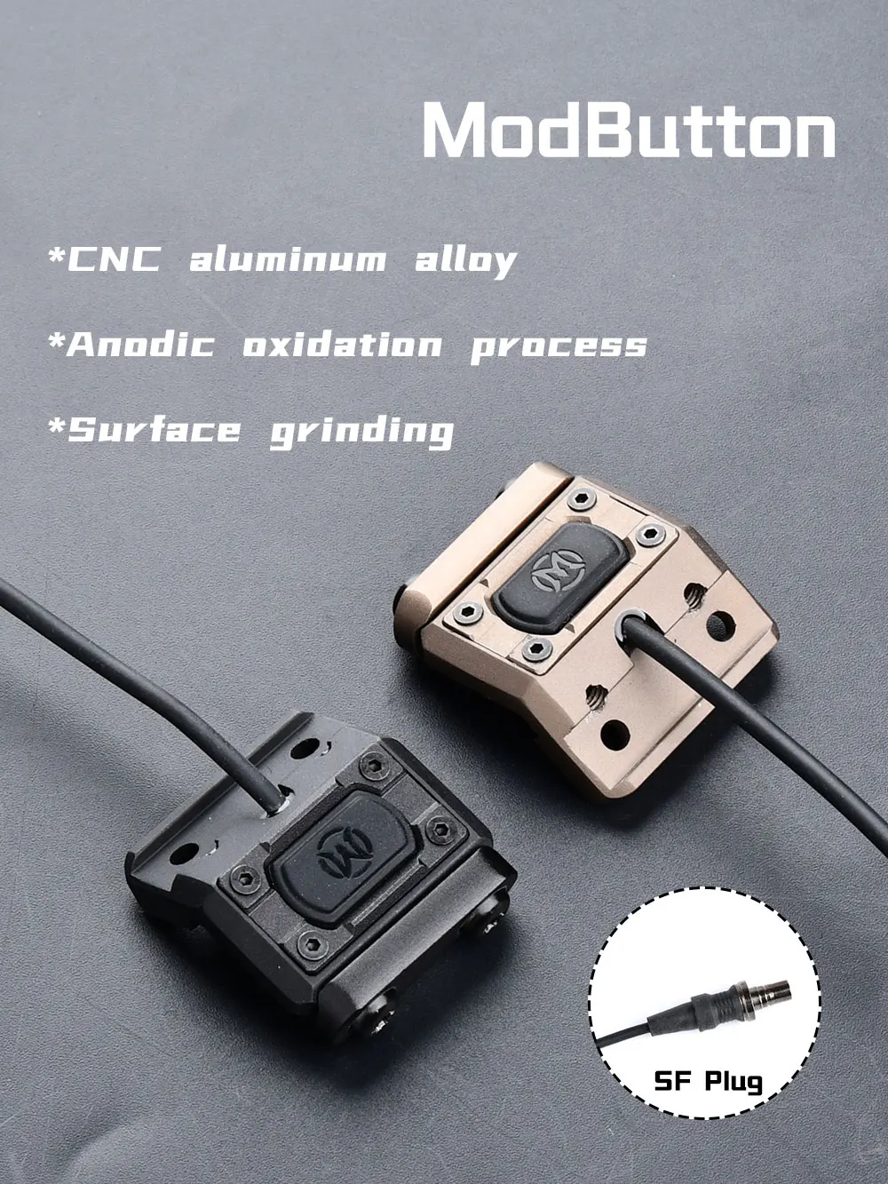 Interruptor de presión remoto táctico WADSN para linternas en riel de 20 mm