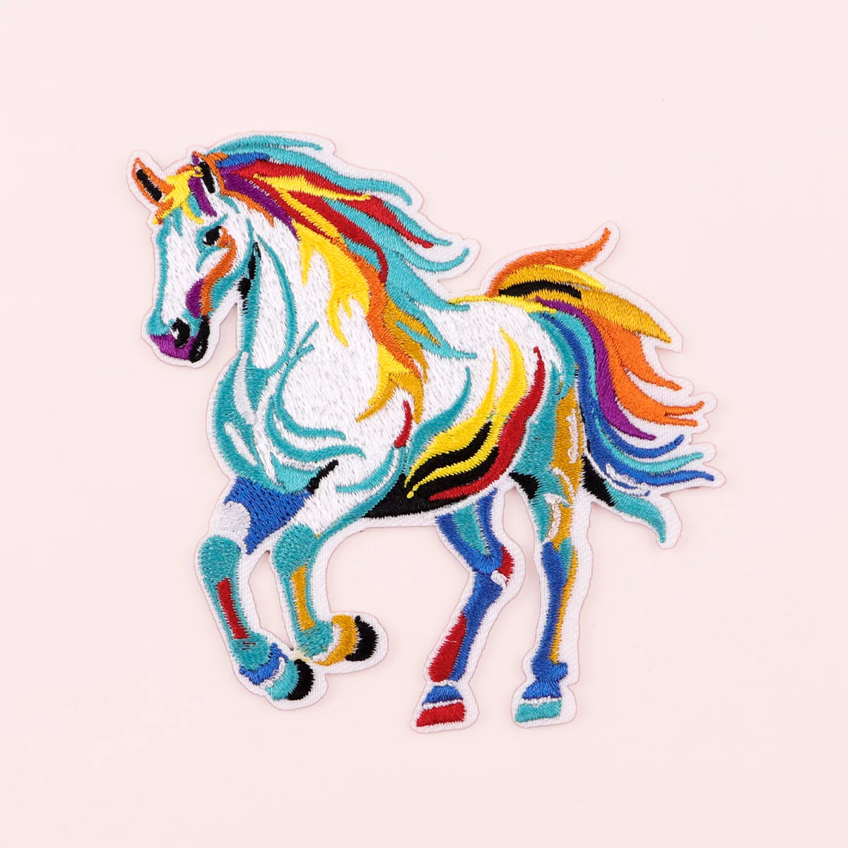Parche termoadhesivo bordado caballo colorido para ropa–Costura - imagen 3