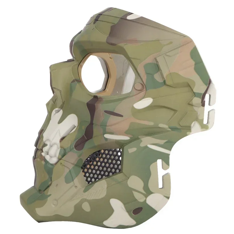 Máscara táctica calavera con lente transparente para airsoft