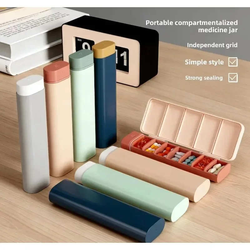 Pastillero semanal compacto para viajes: organizador de medicación - imagen 4