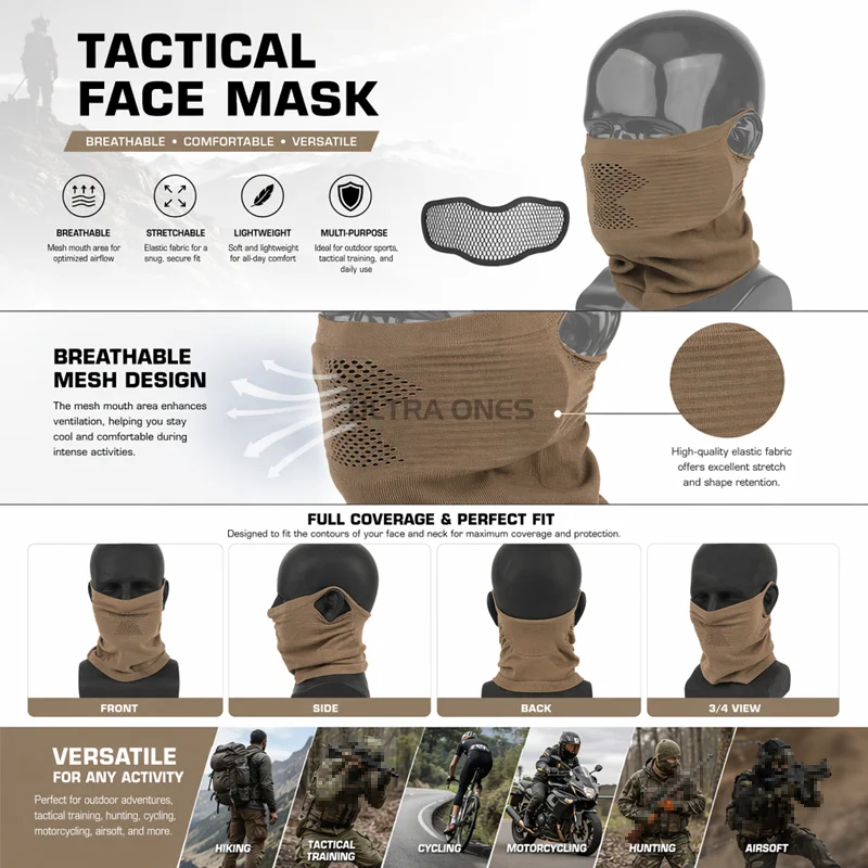 Balaclava táctica de malla metálica para cara completa y casco - imagen 5