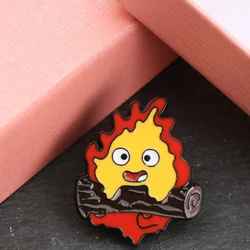 Pin insignia llama de fuego estilo cómic para bombero
