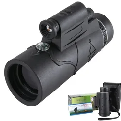 Telescopio monocular HD con zoom y trípode, para caza y camping