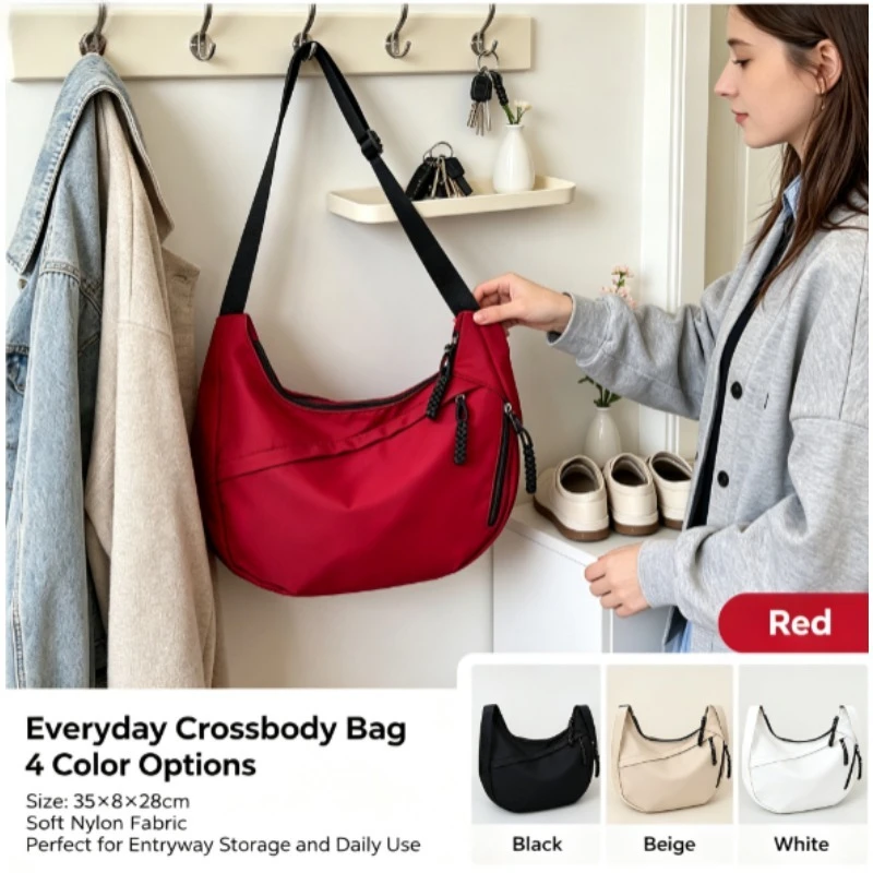 Bolso cruzado dumpling ligero de gran capacidad, para mujer - imagen 4
